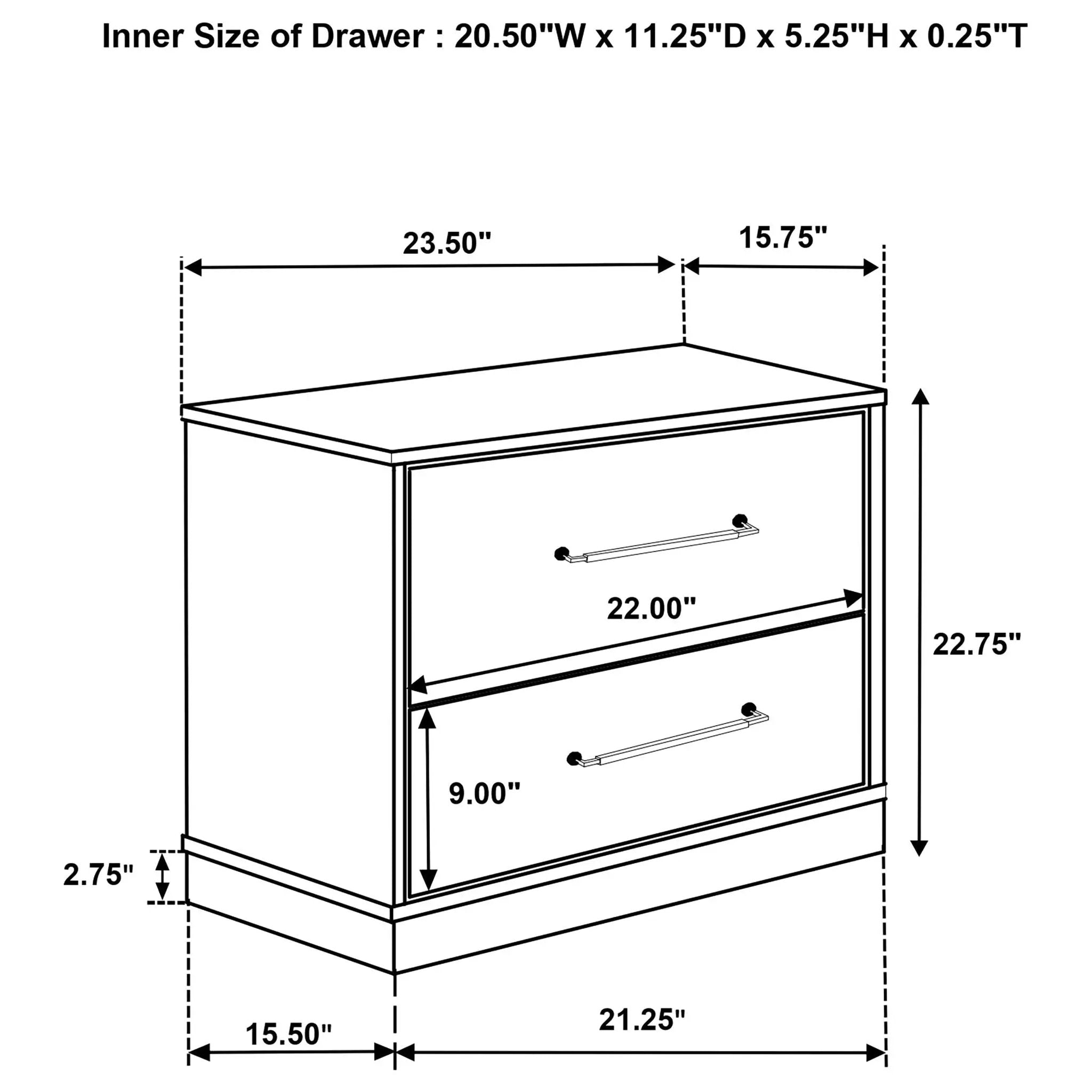 Edmondson - 2 Drawer Nightstand - Gray by HouseOfZazla