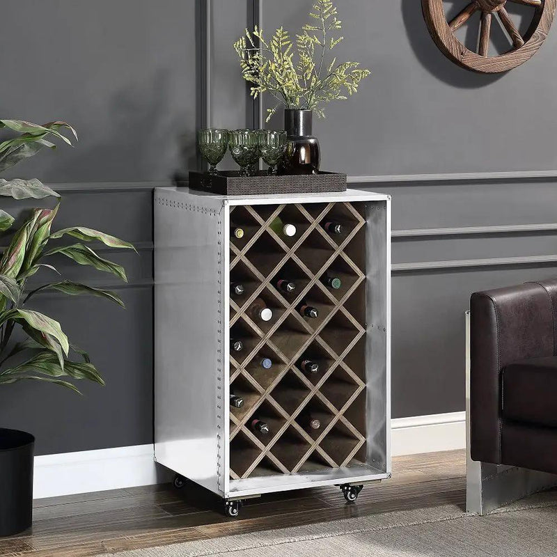 Raini - Wine Cabinet - Aluminum by Unique Piece Furniture