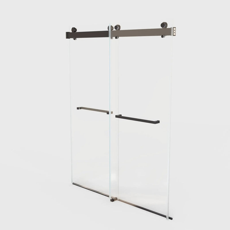 Frameless Double Sliding Soft-Close Shower Door, 3 / 8" (10Mm) Thick SGCC Tempered Glass Door, Matte by HouseOfZazla