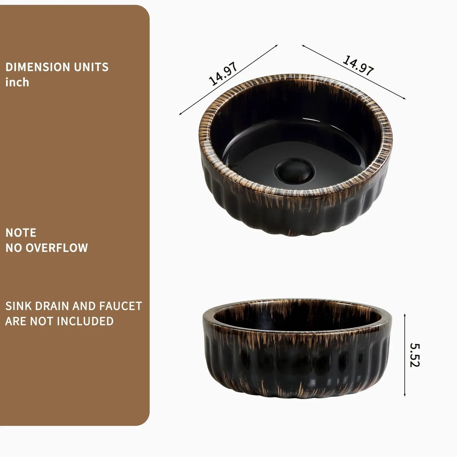 Vessel Sink, Above Counter Small Bowl - Black by HouseOfZazla