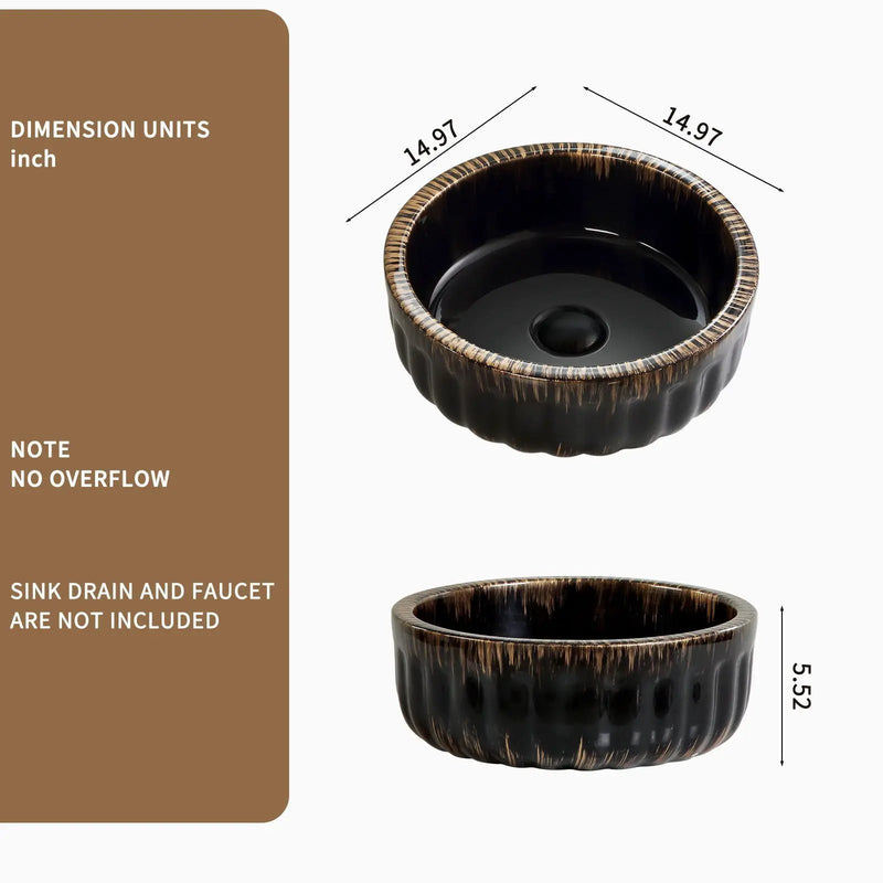 Vessel Sink, Above Counter Small Bowl - Black by HouseOfZazla