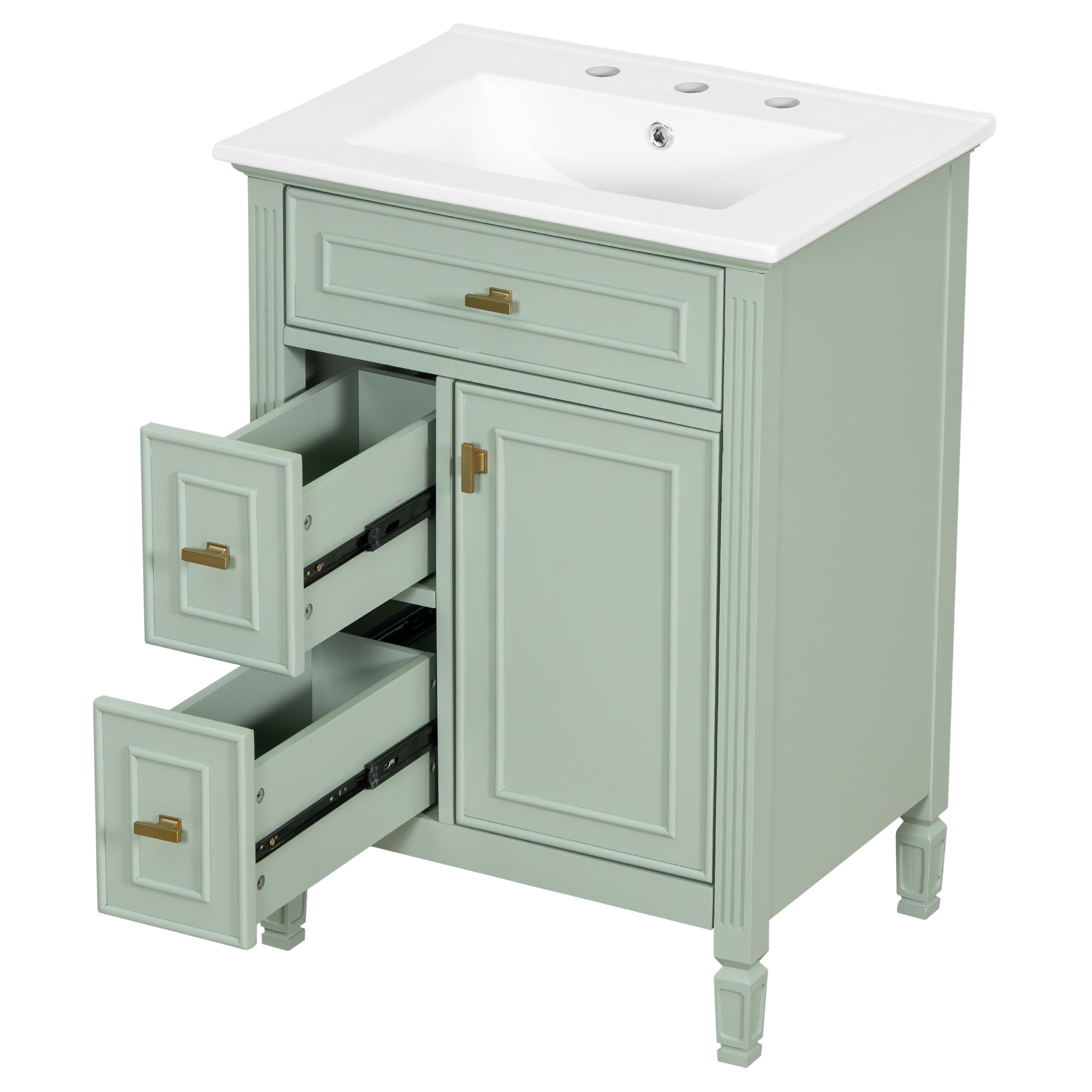 24-Inch Bathroom Vanity with Sink and Solid Wood Cabinet by HouseOfZazla