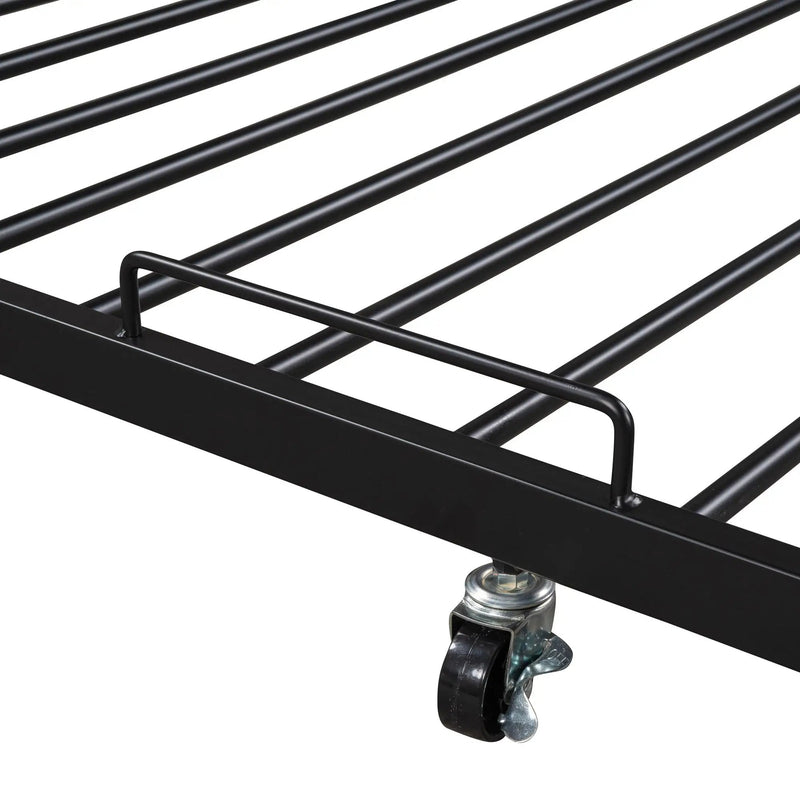 Platform Bed Frame With Trundle, USB Ports And Slat Support, No Box Spring Needed by HouseOfZazla