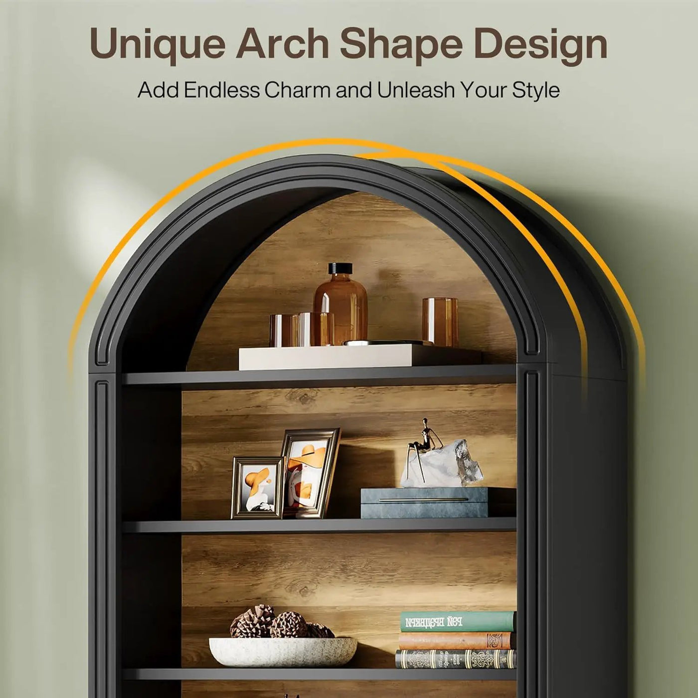 8 Tier Arched Open Display Shelving Unit For Living Room by HouseOfZazla