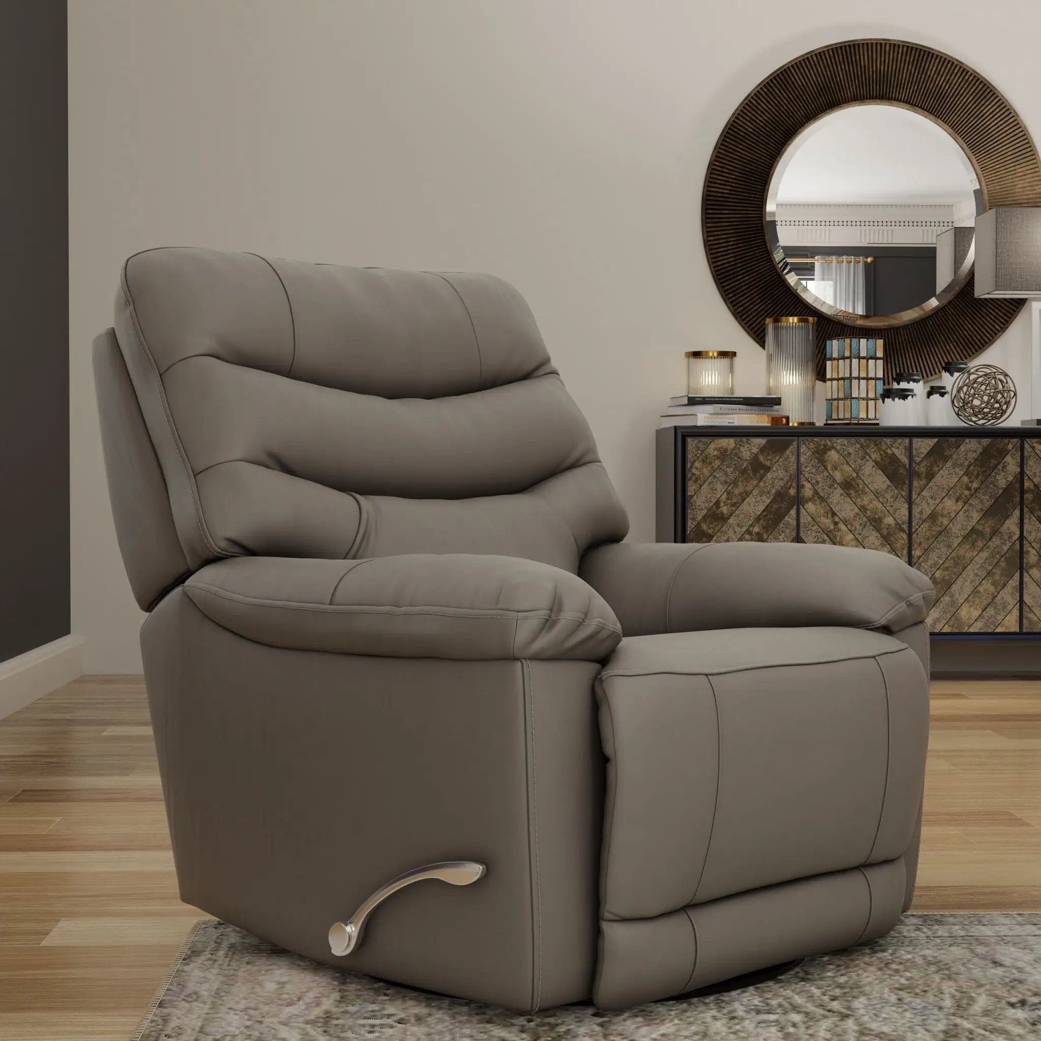 Oslo Antelope - Swivel Glider Recliner With Manual Footrest by Unique Piece Furniture