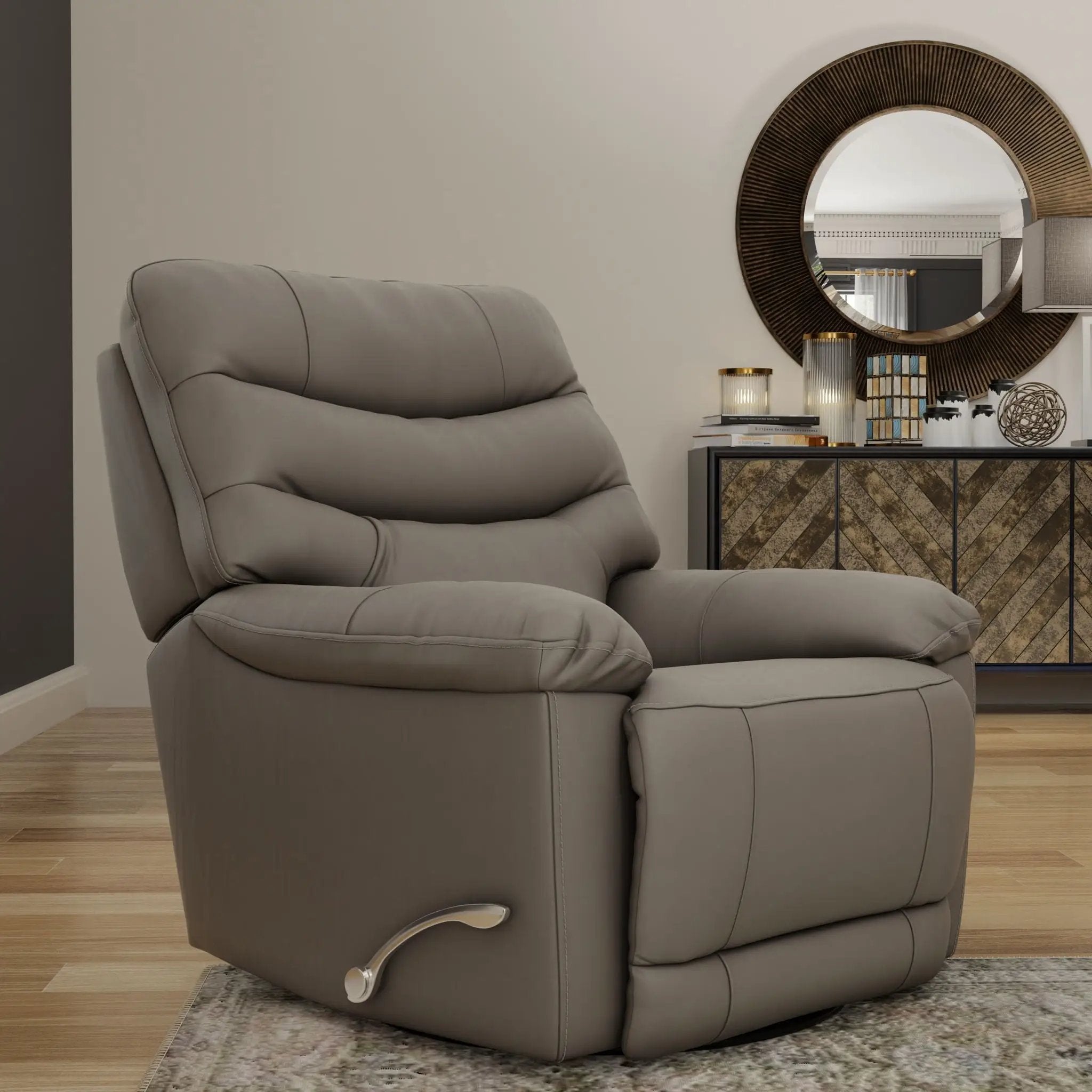 Oslo Antelope - Swivel Glider Recliner With Manual Footrest by HouseOfZazla
