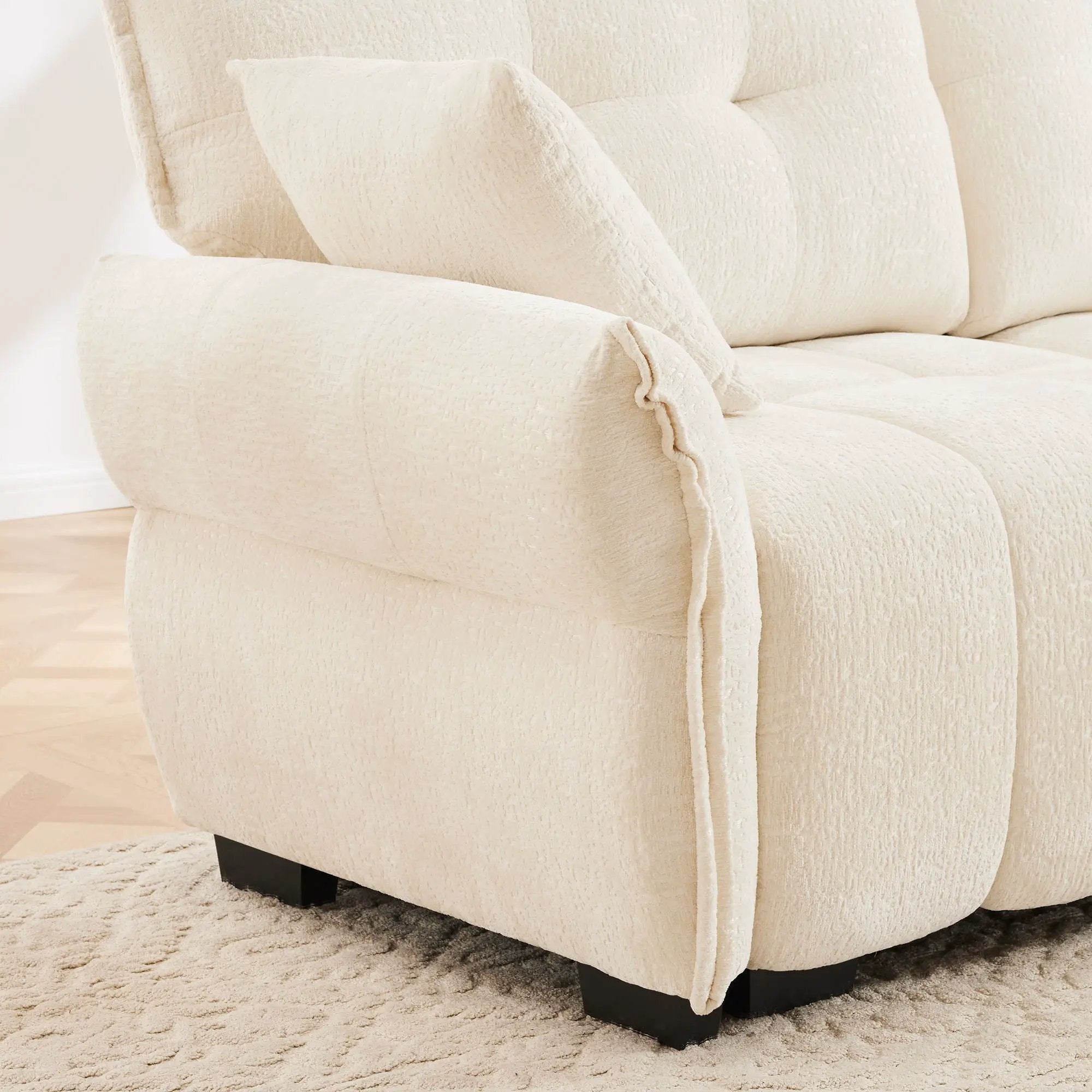 Sofa Set With Ottoman And Pillows, Textured, High Resilience Cushions by HouseOfZazla