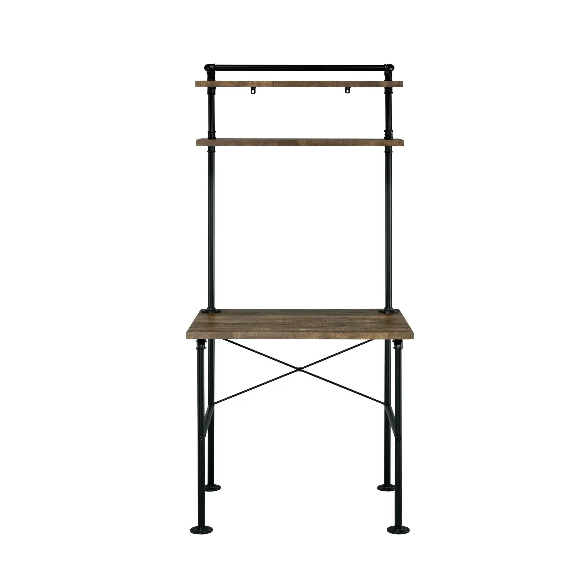 Ensata - Writing Desk - Rustic Oak & Black by Unique Piece Furniture