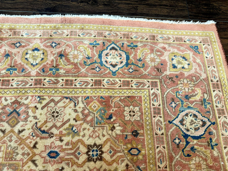 Antique Persian Tabriz Khoy Rug 8x10, Handmade Wool Carpet, Light Green Beige, Vintage Rug for Modern Home by Jewel Rugs