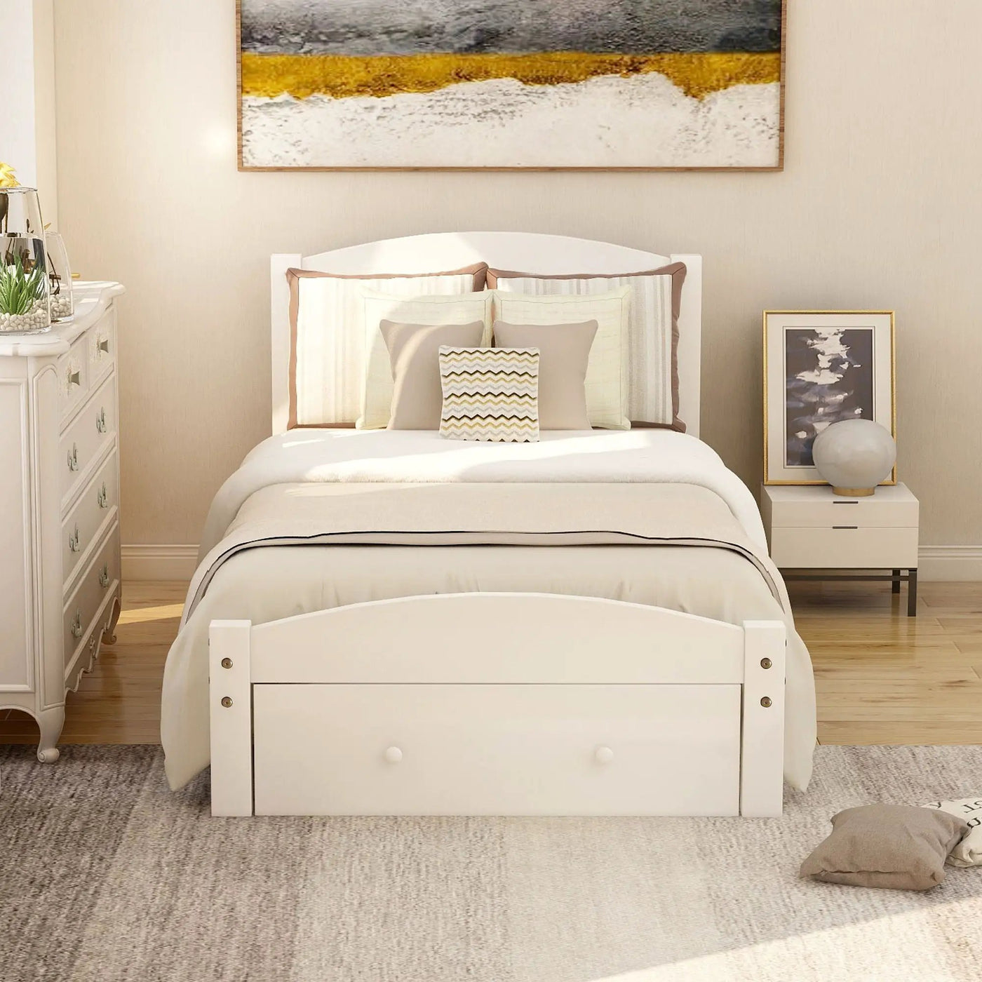 Platform Bed Frame With Storage Drawer And Wood Slat Support No Box Spring Needed by Unique Piece Furniture