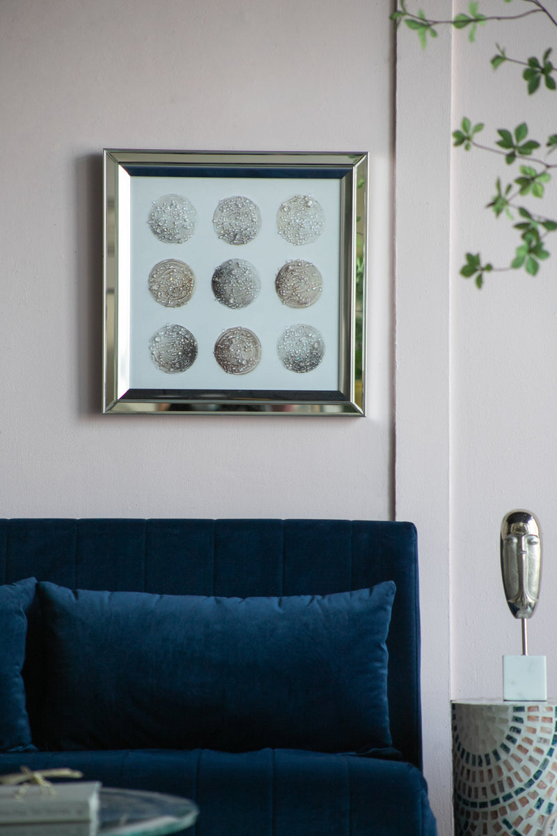 Ares Crystal Mirror Framed Wall Art on Mellow Golden Tint Background by HouseOfZazla