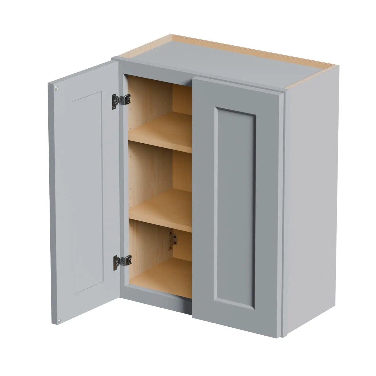 Gray Shaker Solid Wood Wall Cabinet with Soft-Close Doors by HouseOfZazla