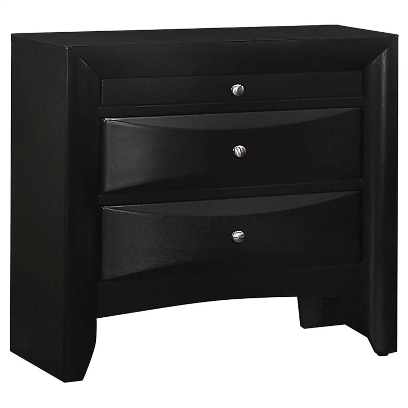 Vollenhove - 2 Drawer Nightstand With Pull Out Tray Storage Solution - Black by HouseOfZazla