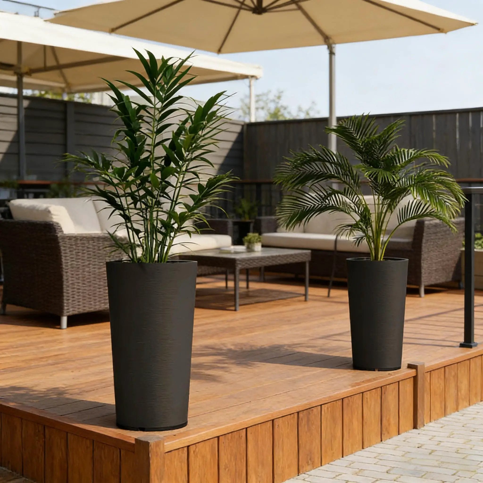 Set of 2 Stackable Large Flower Pots by HouseOfZazla