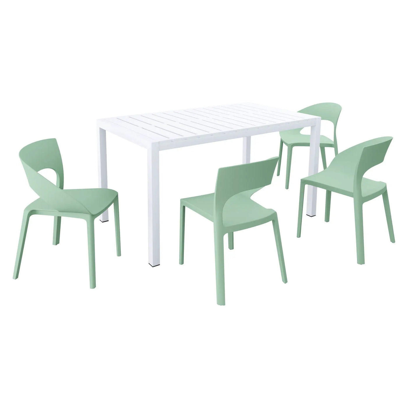 4 Piece Set Of Modern Designed Single Chairs With Long Table by Unique Piece Furniture