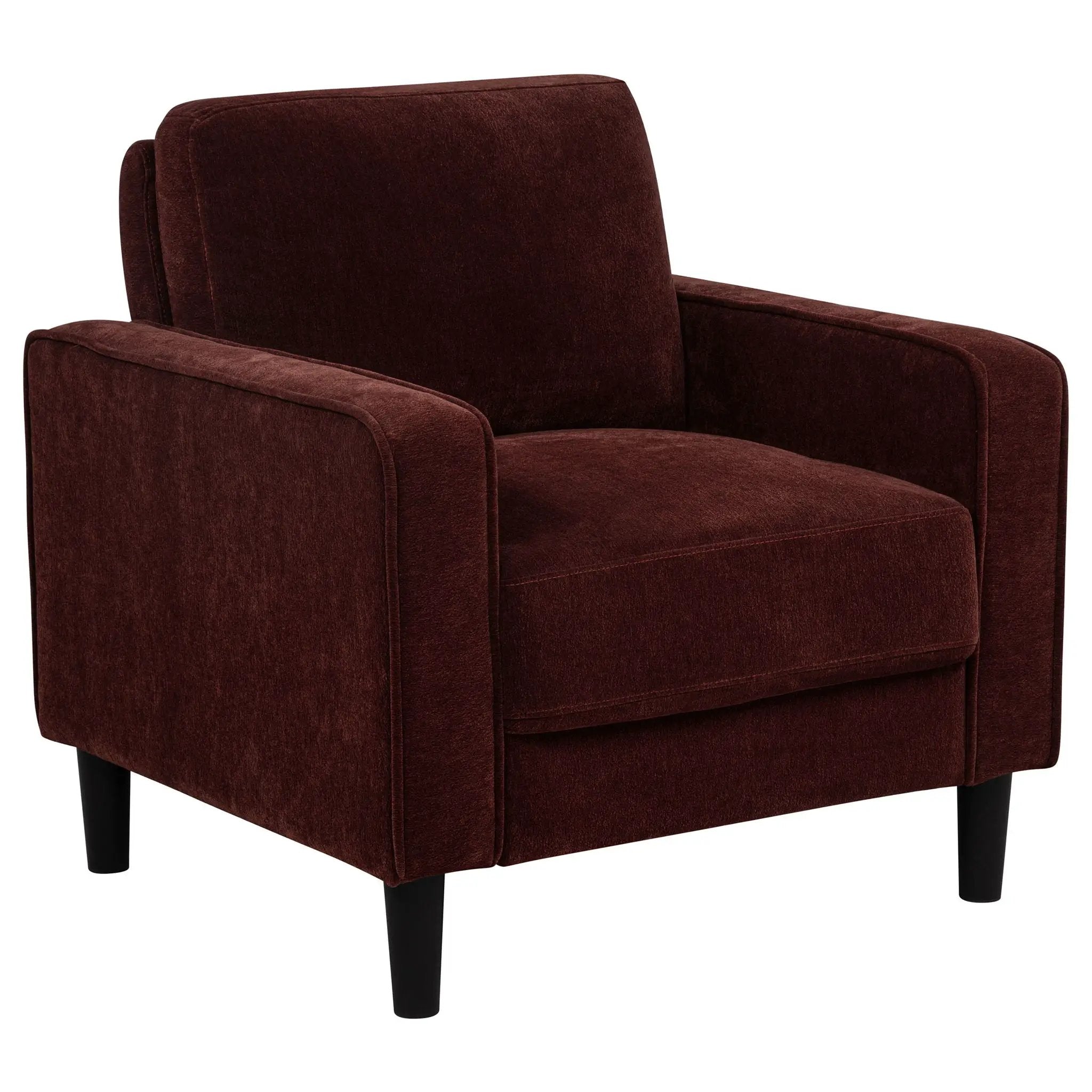 Ruth Fabric Upholstered Track Arm Accent Chair Rust Red by Unique Piece Furniture