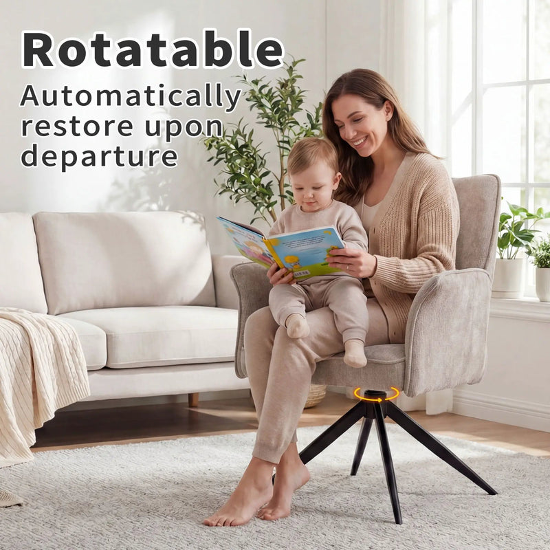 Dining Chair With Soft Cushion And 360° Rotation, Comfortable Armrest For Kitchen (Set of 2) - Gray by Unique Piece Furniture