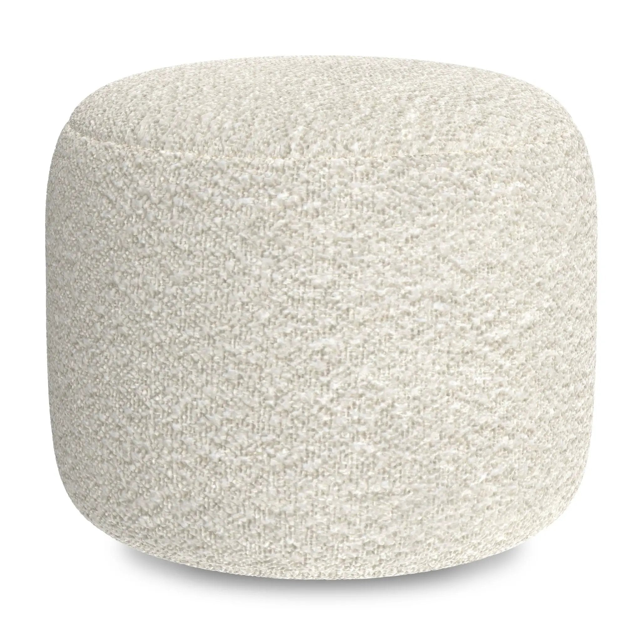 Chantal - Round Pouf - White by HouseOfZazla