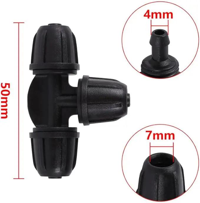 20-Pack Quick-Connect Locking 1/4" Drip Irrigation Tee Coupling Connectors, Upgraded 3-Way Tee Fittings for 1/4 Inch Irrigation Tubing, Drip Kit (Tee - 20 Pack) by GreenHaven Gardens