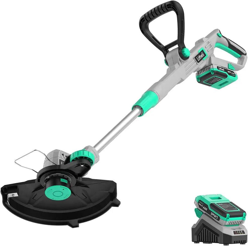 Litheli 20V Cordless String Trimmer and Edger, 12" Electric Weed Wacker with Auto Line Feed, Includes 2.0Ah Battery and Charger. by GreenHaven Gardens