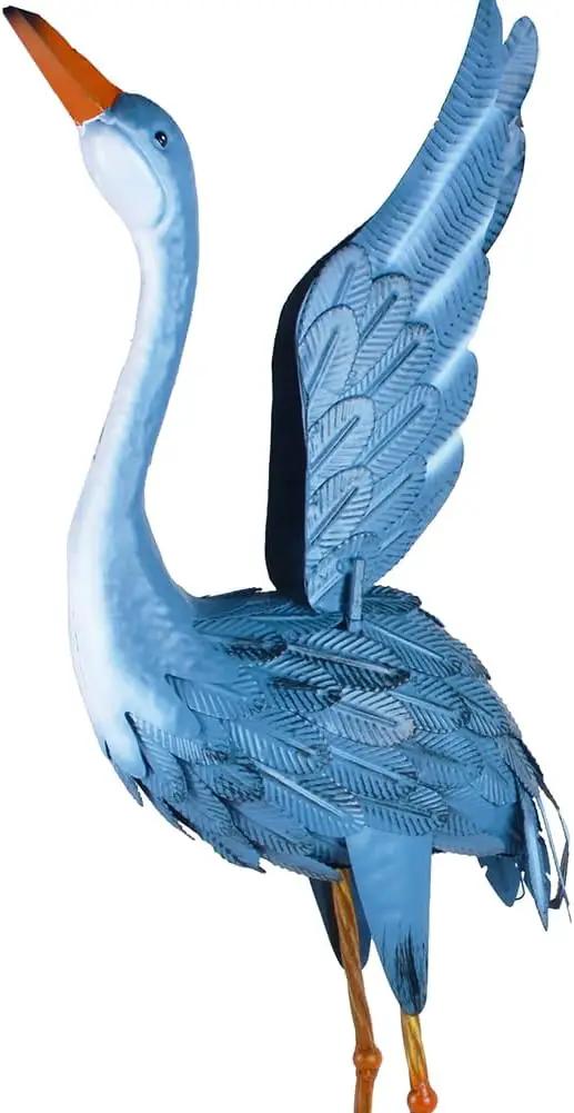 Garden Crane Statue Animal Sculpture Standing Metal Crane Garden Decoration Metal Yard Art for Yard Outdoor Indoor Decoration Set of 2 by GreenHaven Gardens