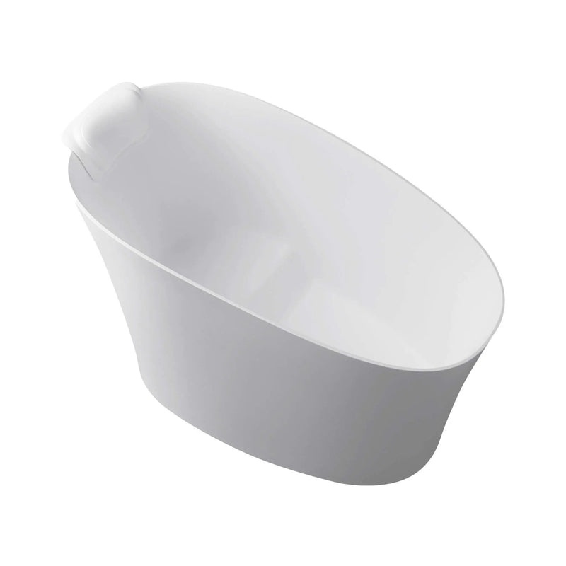 Nuvia 51-Inch Solid Surface Oval Freestanding Bathtub With Seat And Headrest (SAK61983) by SAKSBY WHOLESALE
