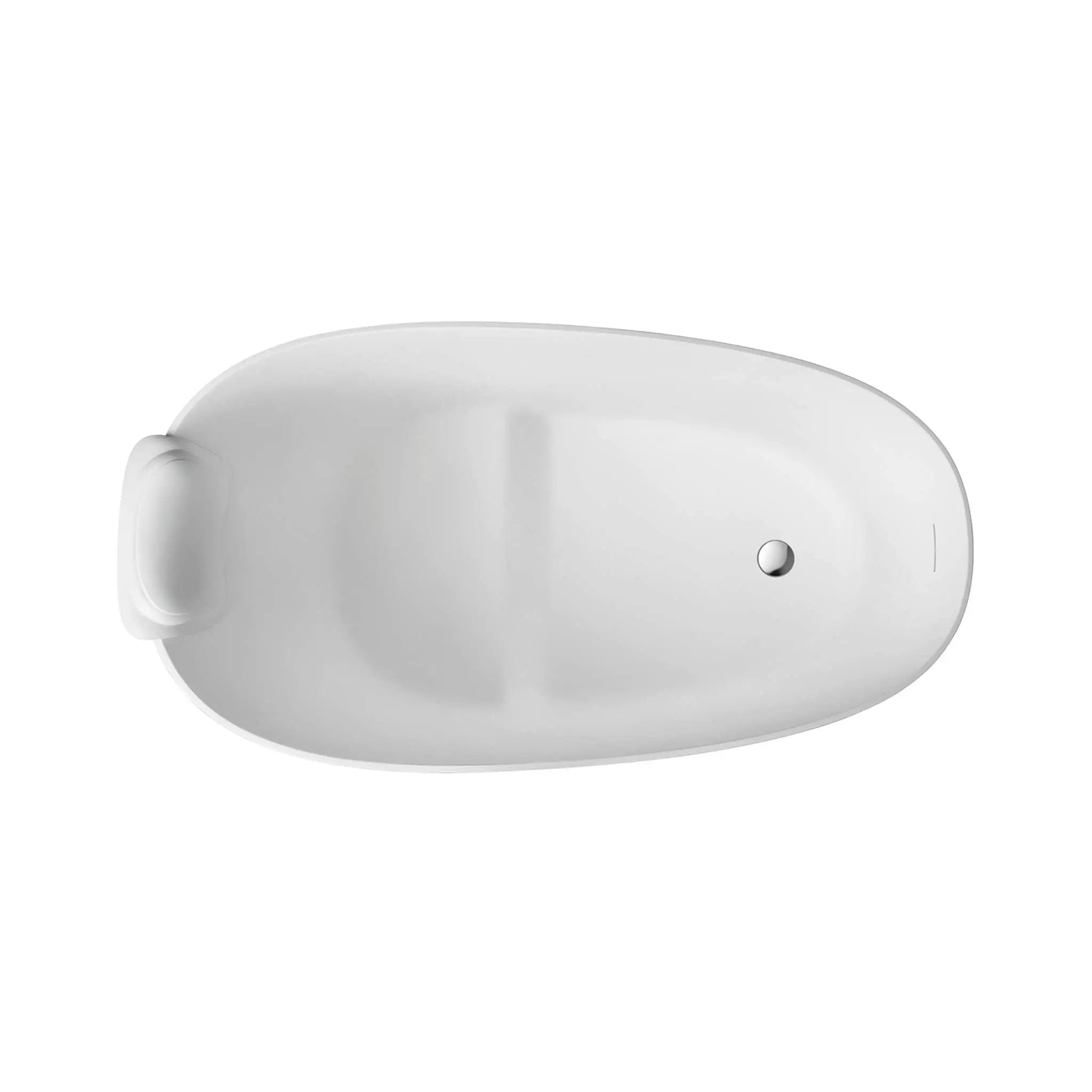 Nuvia 51-Inch Solid Surface Oval Freestanding Bathtub With Seat And Headrest (SAK61983) by SAKSBY WHOLESALE
