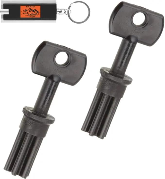 2 Pack of Irritrol Replacement Key, Rain Dial External Controller Key R8969, Pack of 2 Outdoor Replacement Keys for Irritrol Controller Sprinkler Irrigation Boxes with Included LED Keychain Light by GreenHaven Gardens