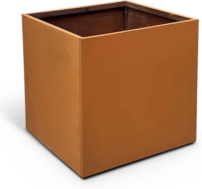 Corten Steel Planter Box Metal Outdoor Planter Large Square Cube Rustic Planter Pot Durable Antique Detached for Commercial Residential Tall Plant Patio Deck and Backyard 32 Inch by GreenHaven Gardens