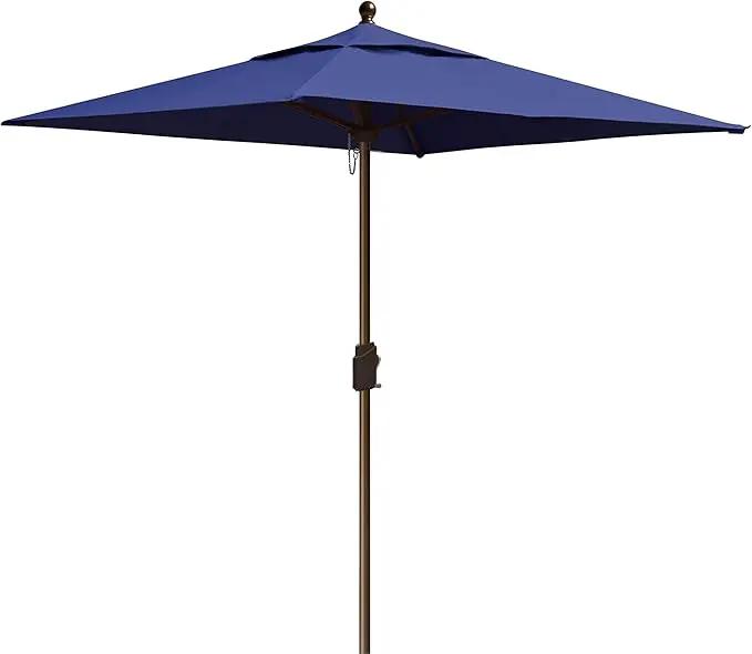EliteShade USA 10-Year-Non-Fading 6x6Ft Square Market Umbrella Patio Outdoor Table Umbrella with Ventilation, Navy Blue by GreenHaven Gardens