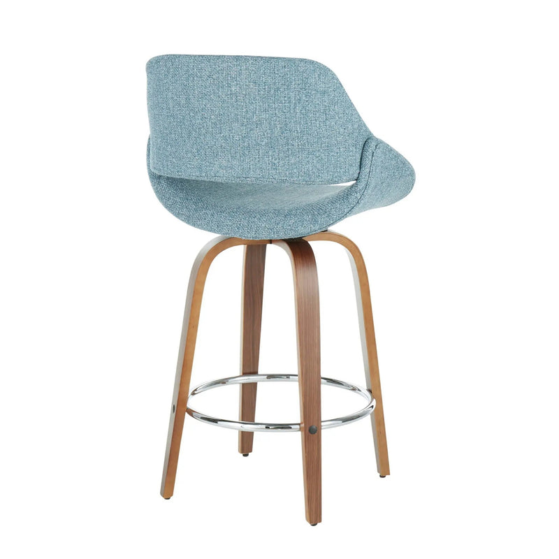 Fabrico - Mid Century Modern, Fixed Height Counter Stool With Round Footrest (Set of 2) by HouseOfZazla