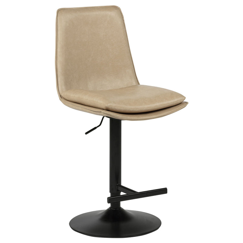 Eldridge Faux Leather Upholstered Adjustable Bar Stool Tan by Unique Piece Furniture