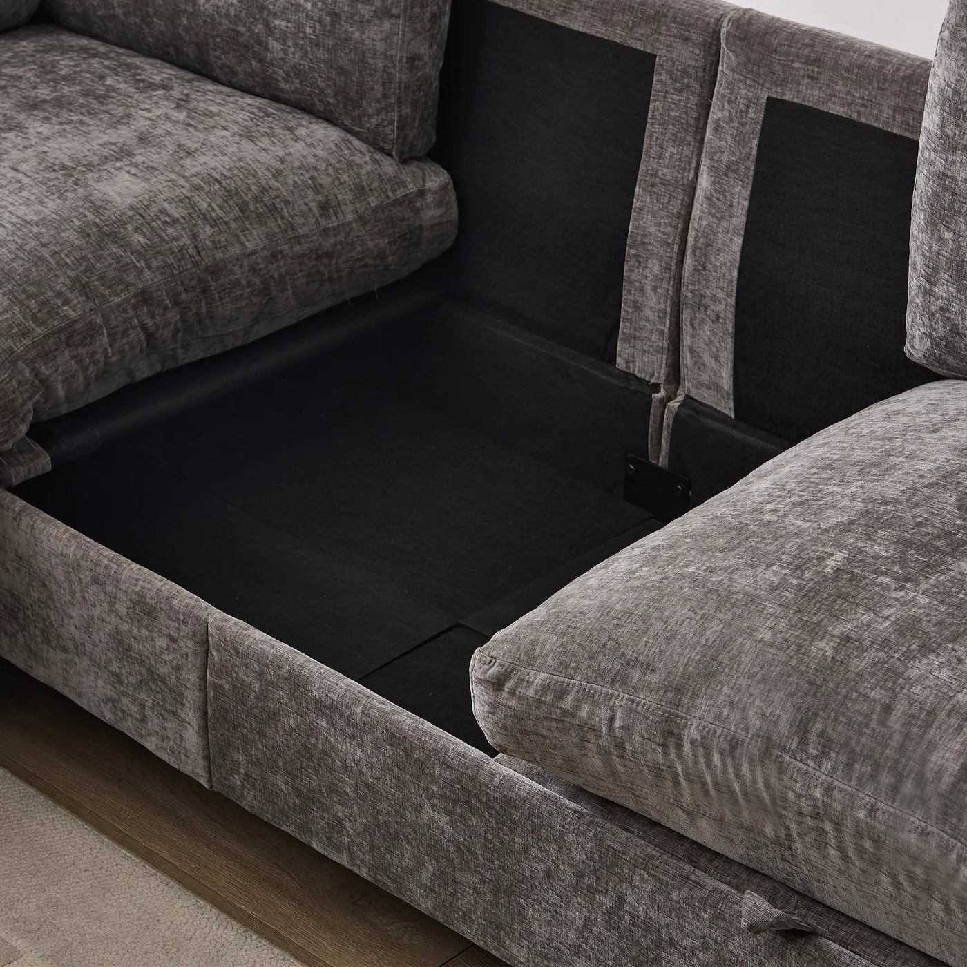Chenille Upholstered L-Shape Sectional Couch by HouseOfZazla