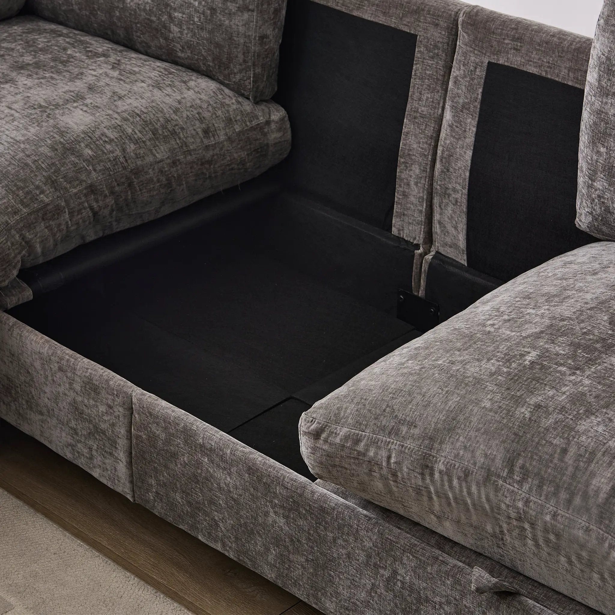 Chenille Upholstered L-Shape Sectional Couch by HouseOfZazla