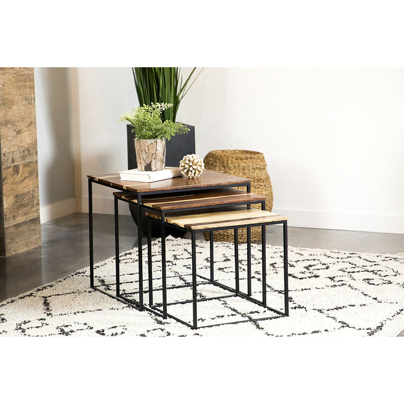3 Piece Nesting Design Table Set - Brown by HouseOfZazla