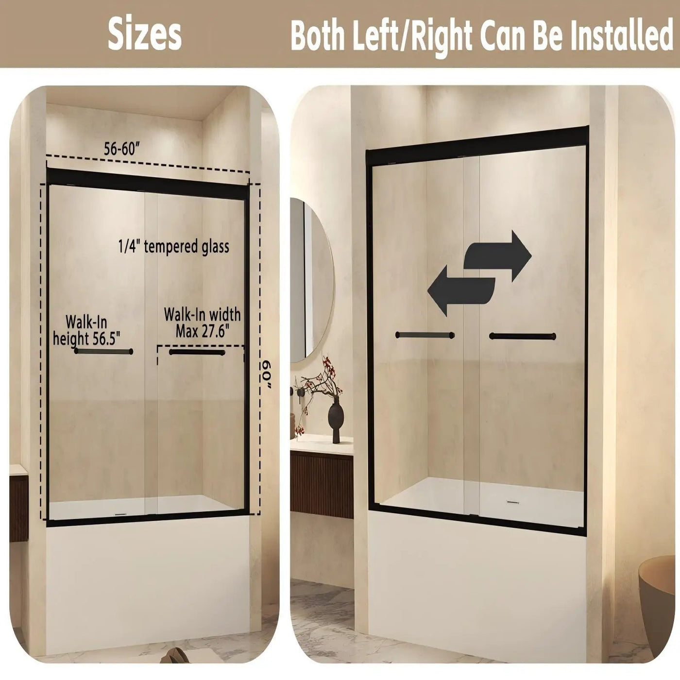 Double Sliding Shower Door With Explosion Proof Film by HouseOfZazla