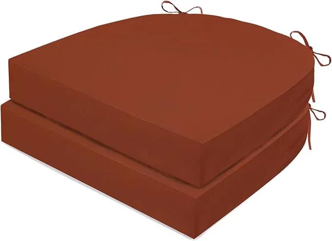 Outdoor Chair Cushions Set of 2, Waterproof Foam Patio Seat Cushions with Ties for Garden Sofa & Dining Furniture, 3-Year Color Fastness, 18x18x3 Inch, Spcie by GreenHaven Gardens