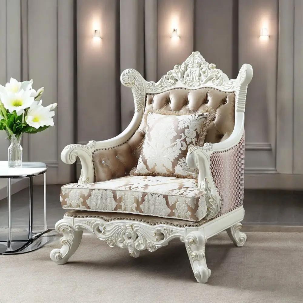 Vanaheim - Chair With Pillow - Fabric & Antique White by Unique Piece Furniture