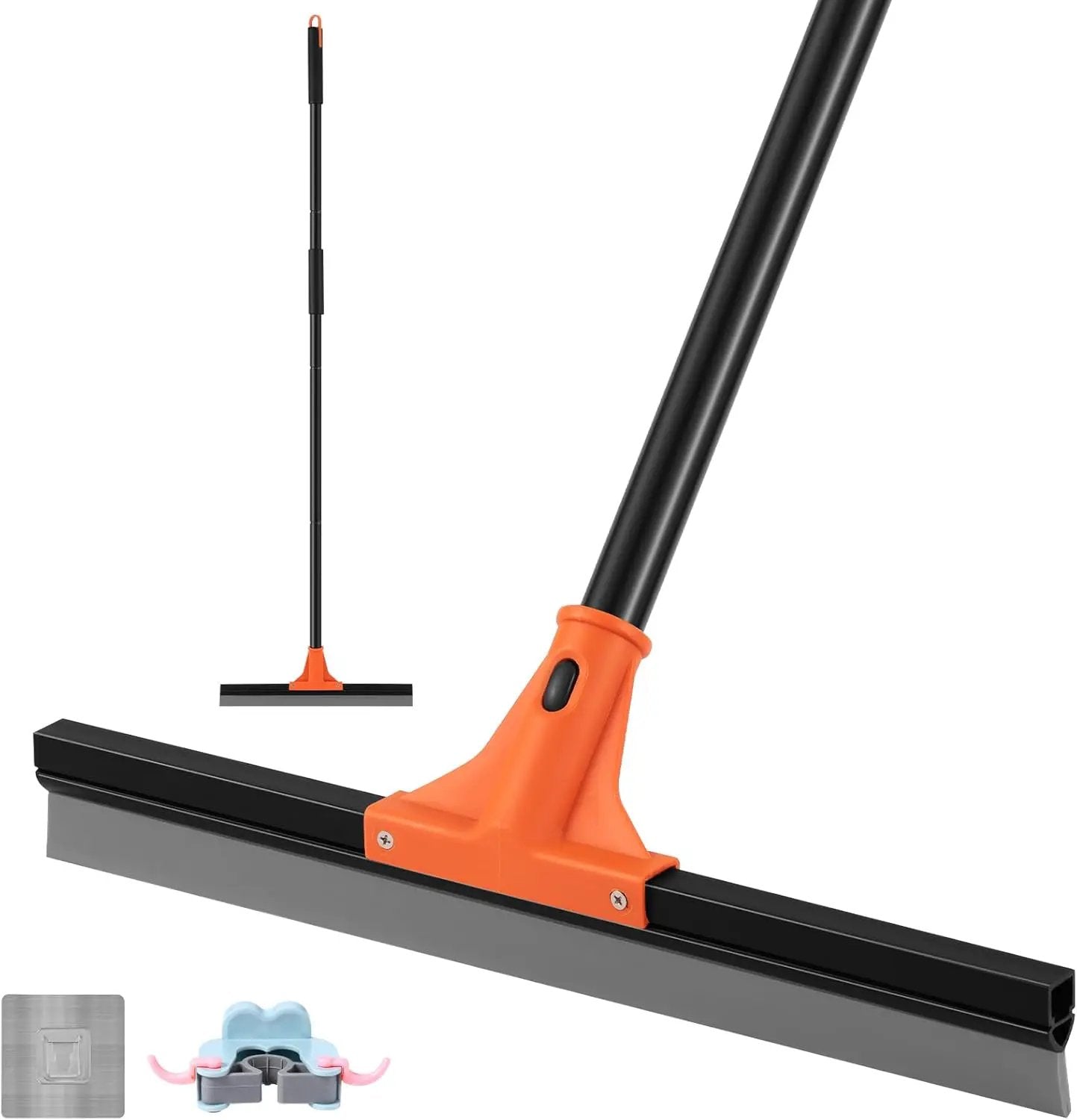 Floor Squeegee Heavy Duty, 17 Inch Rubber Blade, 60 Inch Long Aluminum Handle, Multipurpose Cleaning Squeegee for Garage, Tile, Deck, Bathroom, Window, Glass by GreenHaven Gardens
