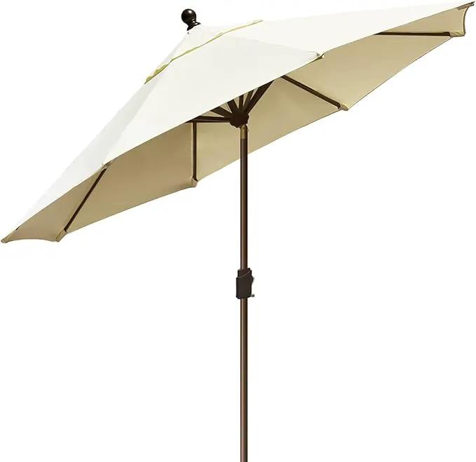 EliteShade USA 10-Year-Non-Fading 9Ft Market Umbrella Patio Umbrella Outdoor Table Umbrella with Ventilation, Natural by GreenHaven Gardens