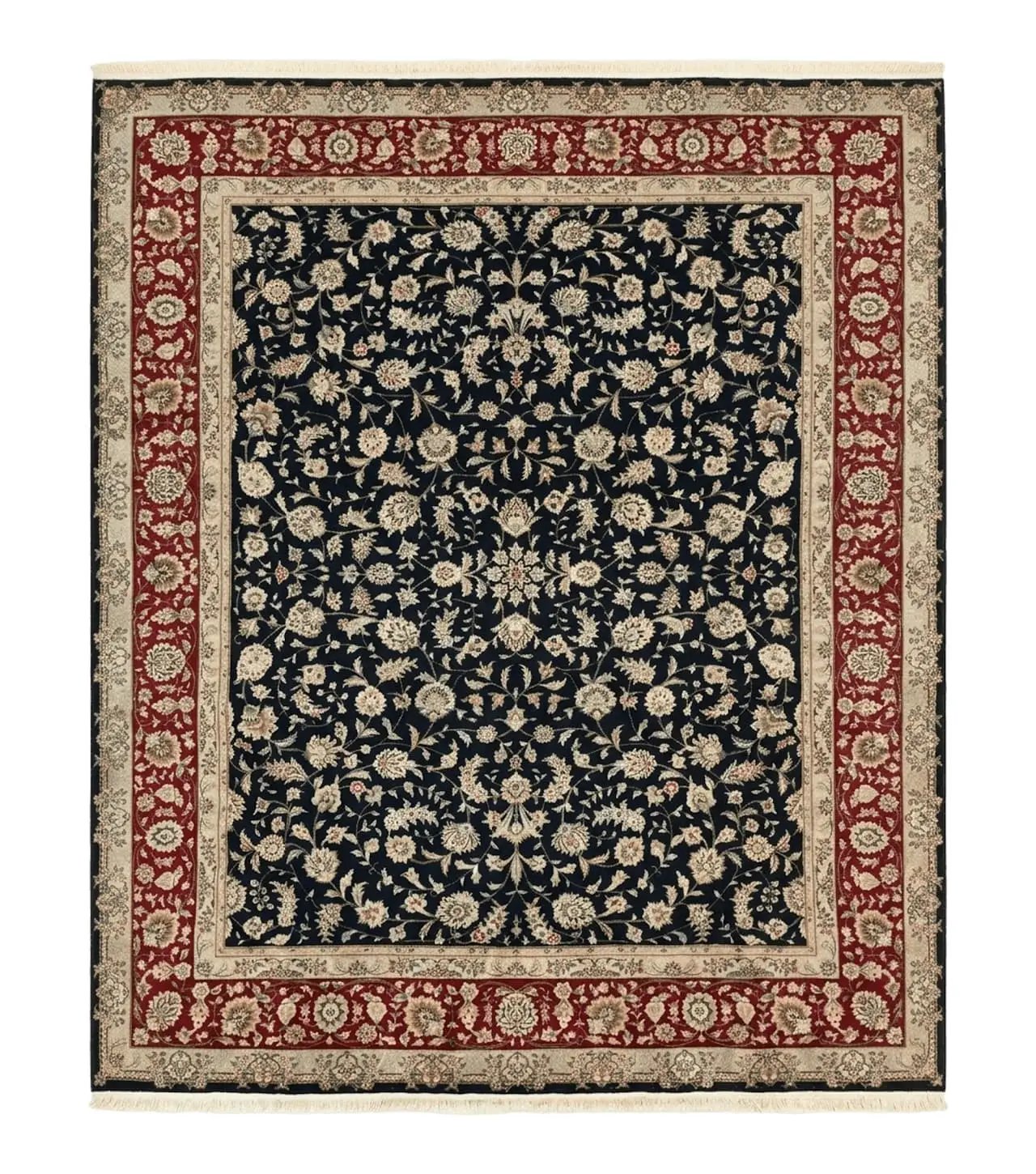Black Pak Persian Rug 8x10, Floral Allover by Jewel Rugs