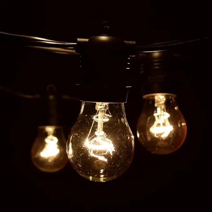Hometown Evolution, Inc. E26 Commercial String Lights with 16 Gauge Wire (50 Foot 25 Socket, A15 15 Watt Clear Bulbs) by GreenHaven Gardens
