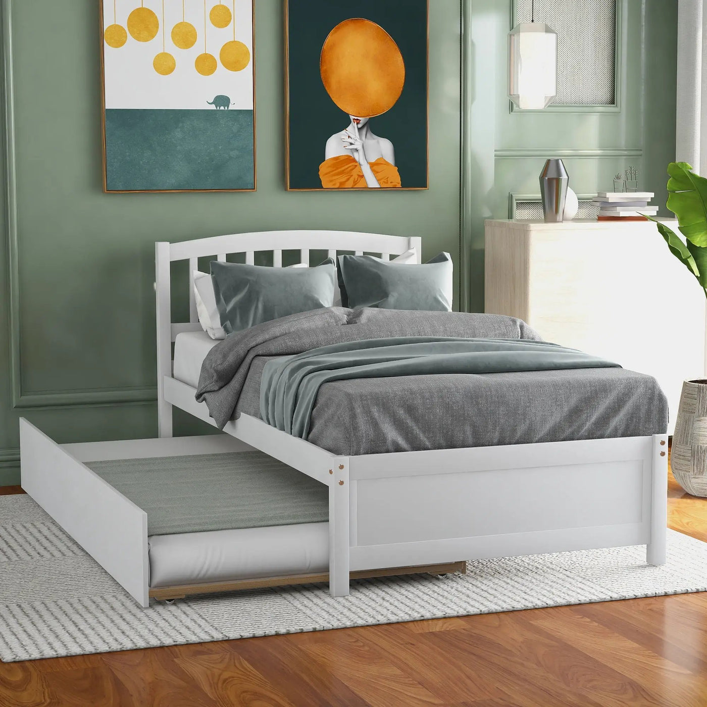 Platform Bed Wood Bed Frame With Trundle by Unique Piece Furniture