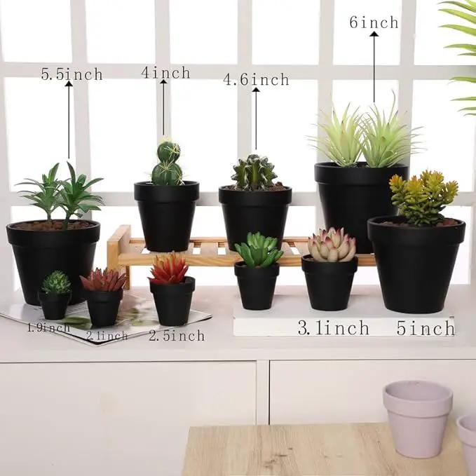 Yishang 72 pcs Small Mini Black Clay Pots, 2.5'' Terracotta Pot Clay Ceramic Pottery Planter,Cactus Flower Terra Cotta Pots,Succulents Nursery Pots,with Drainage Hole,Great for Crafts,Wedding Favor by GreenHaven Gardens
