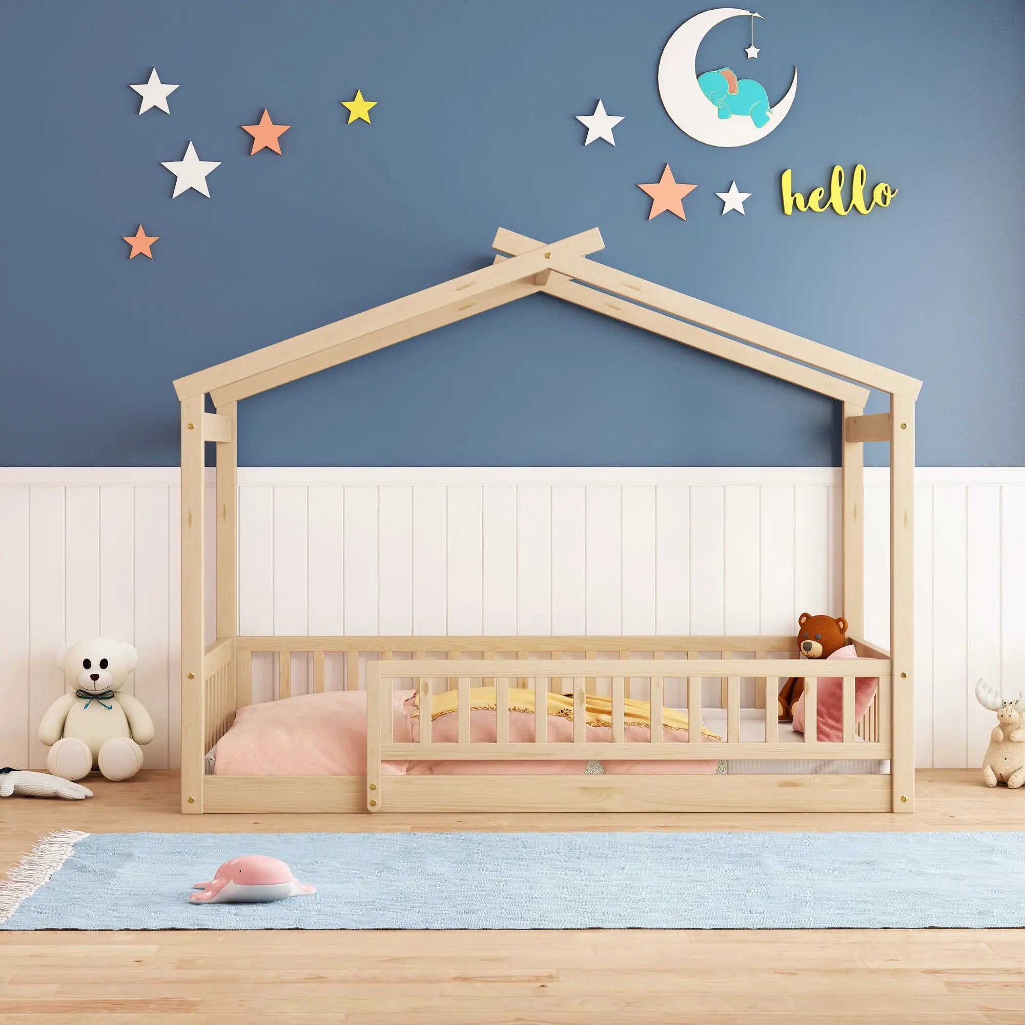 Bed House Bed Frame With Fence