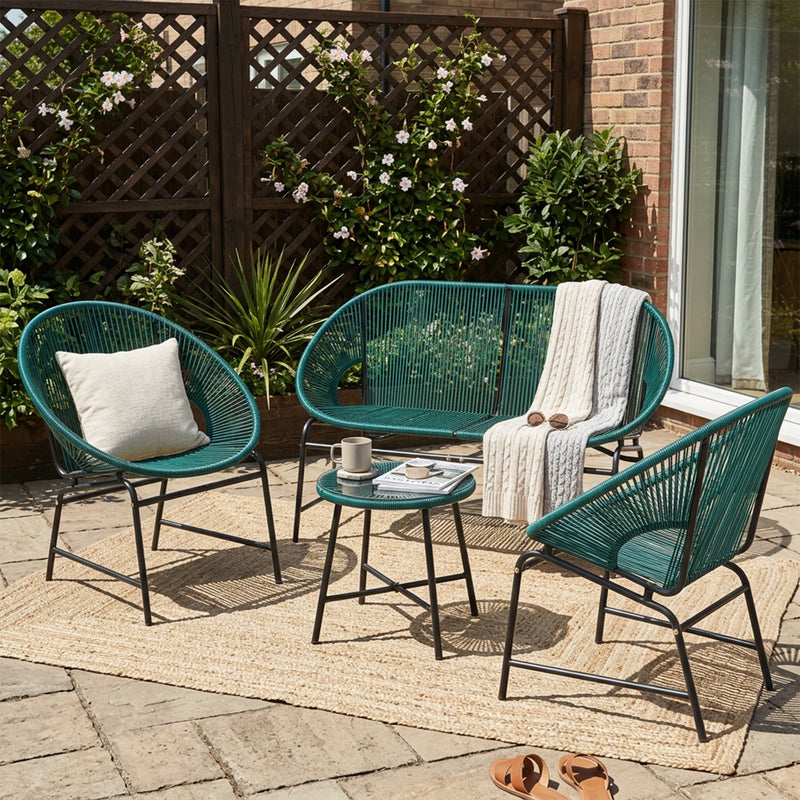 Nusa Outdoor Patio Wicker 3-Piece Chat Set by HouseOfZazla