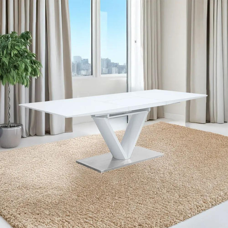 Gallegos - Dining Table With Leaf - White High Gloss by Unique Piece Furniture