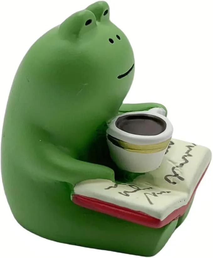 Miniature Figurines Set - Cute Frog & Cat with Mini Sofa, Tiny Desk Decor Accessories for Home Office Bedroom Shelf Table Garden Decoration by GreenHaven Gardens
