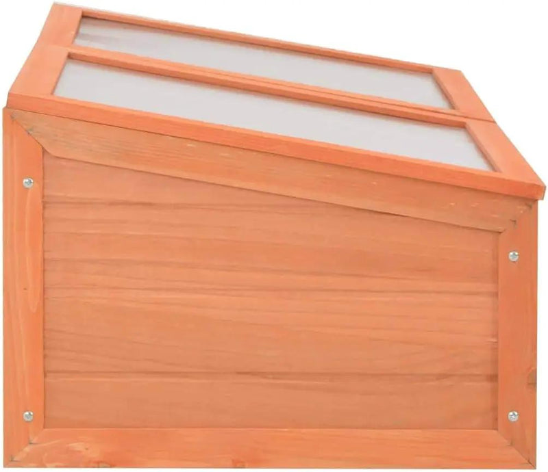 Wooden Garden Portable Greenhouse Sturdy Cold Frame Raised Plants Bed Protection with 2 PC Boards and Openable Top Door Raised Flower Planter Box 39.4"x19.7"x13.4" by GreenHaven Gardens
