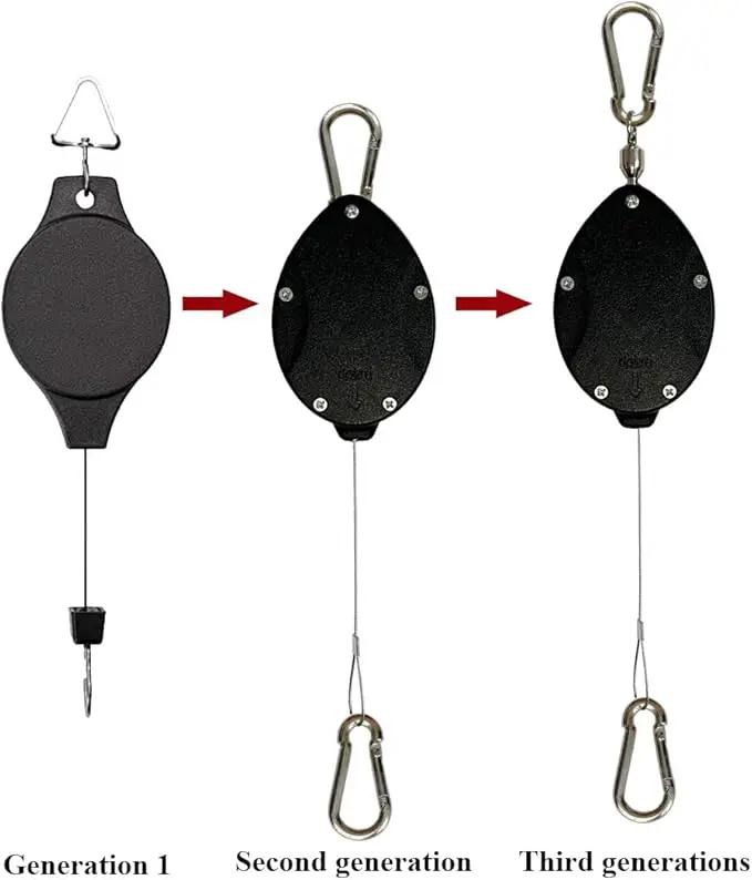 Retractable Plant Hanger, Plant Hook Pulley with Stainless Steel Rope Reaching to a Length of 63 Inches and Carrying 44 Pounds, Easy for Hanging, Plant Watering or Bird Feeding by GreenHaven Gardens